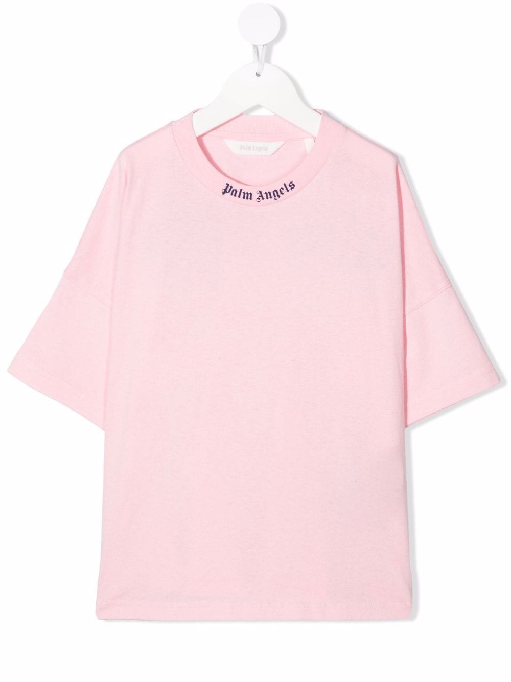 PALM ANGELS KIDS Logo Over T-Shirt Pink - MAISONDEFASHION.COM