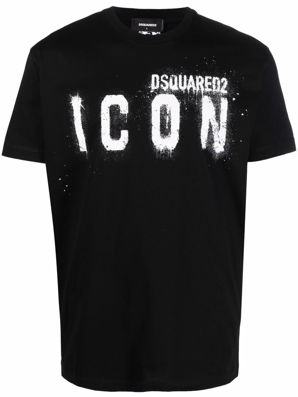 DSQUARED2 Icon Spray T-Shirt Black - MAISONDEFASHION.COM