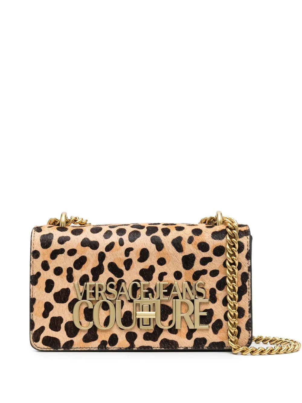 VERSACE WOMEN Leopard Print Logo Lock Crossbody Bag Multicolour - MAISONDEFASHION.COM