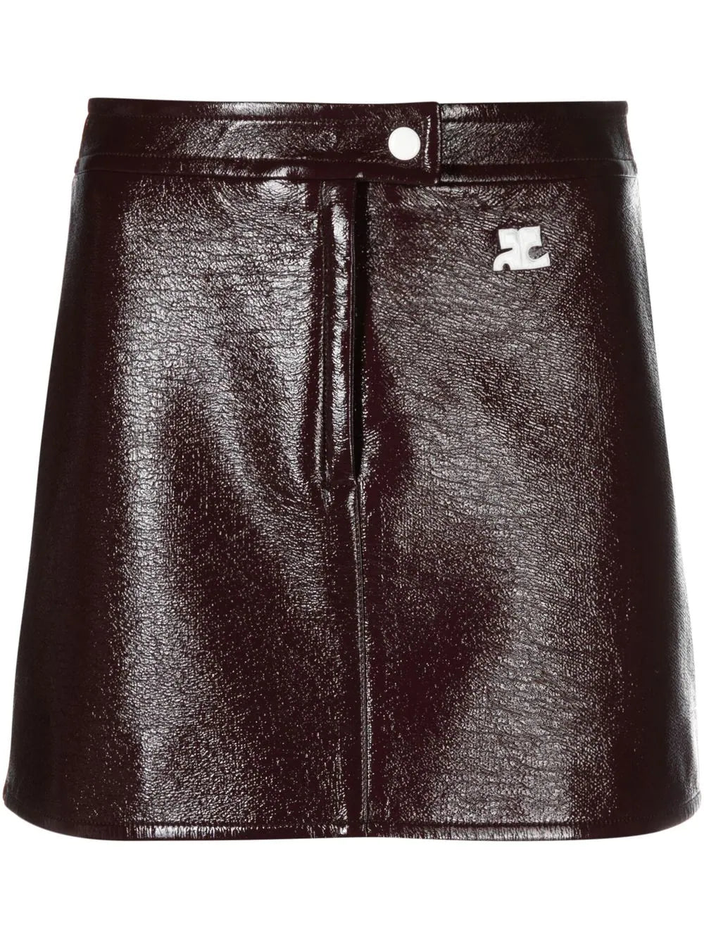 COURRÉGES WOMEN Vinyl Skirt Burgundy - MAISONDEFASHION.COM