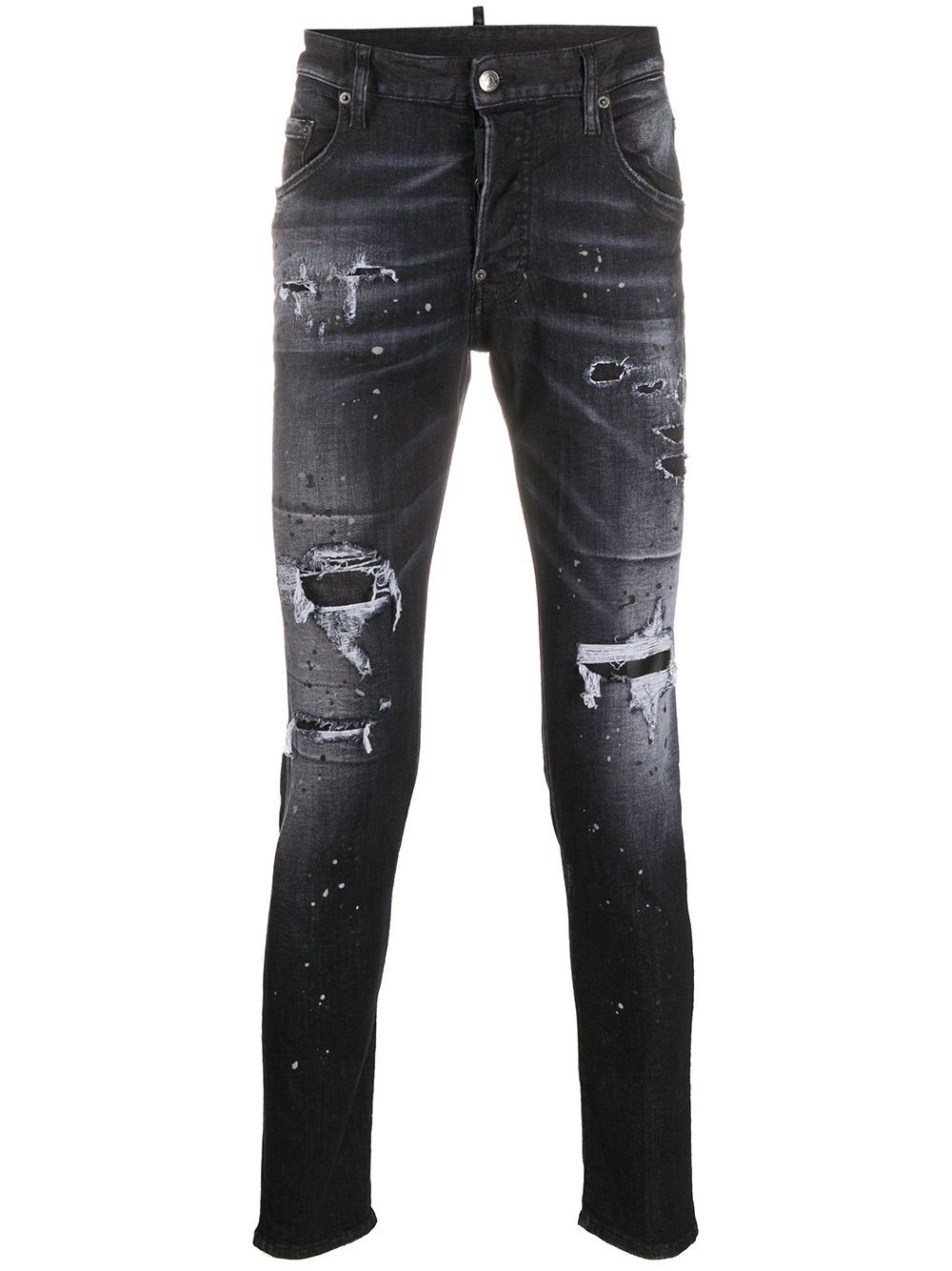 DSQUARED2 Logo print washed Jeans Black - Maison De Fashion 