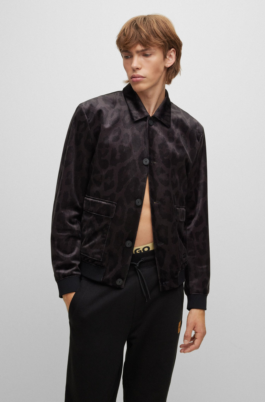 HUGO Slim-fit Jacket Black - MAISONDEFASHION.COM