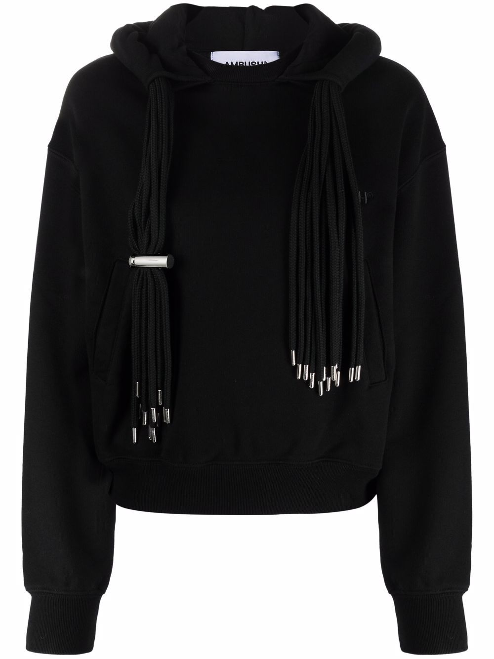 AMBUSH WOMEN Multicord cotton hoodie Black - MAISONDEFASHION.COM