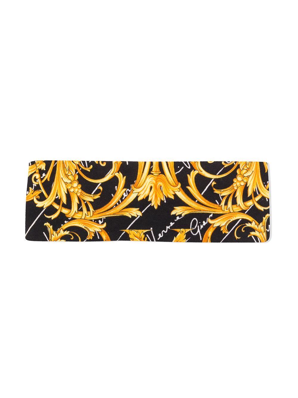 VERSACE KIDS Baroque Print Headband Black - MAISONDEFASHION.COM