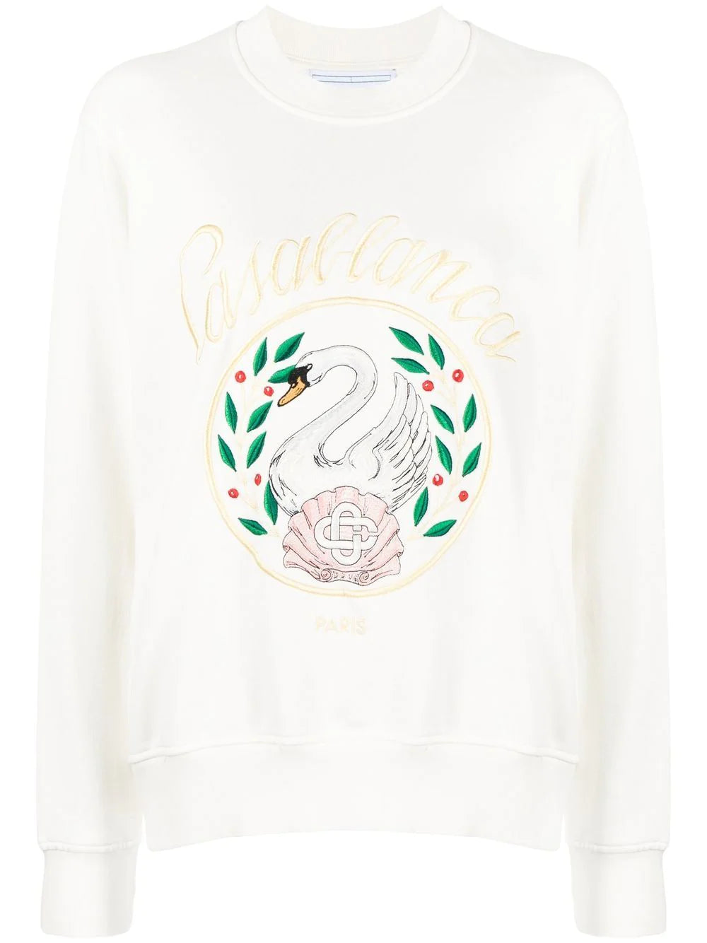 CASABLANCA WOMEN Emblem De Cygne Embroidered Sweatshirt - MAISONDEFASHION.COM