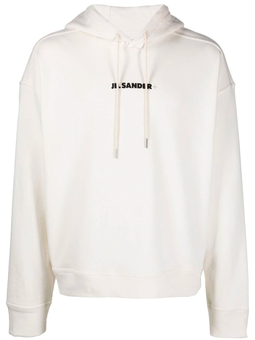 JIL SANDER Logo Hoodie Natural - MAISONDEFASHION.COM