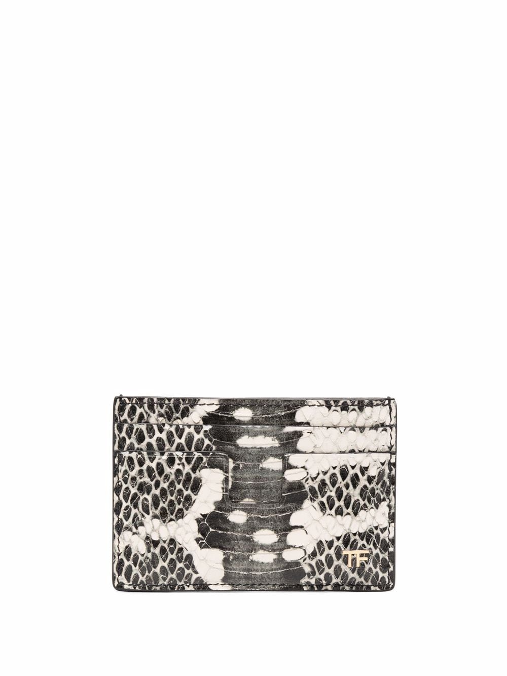 TOM FORD Snakeskin Effect Logo Card Holder White - MAISONDEFASHION.COM