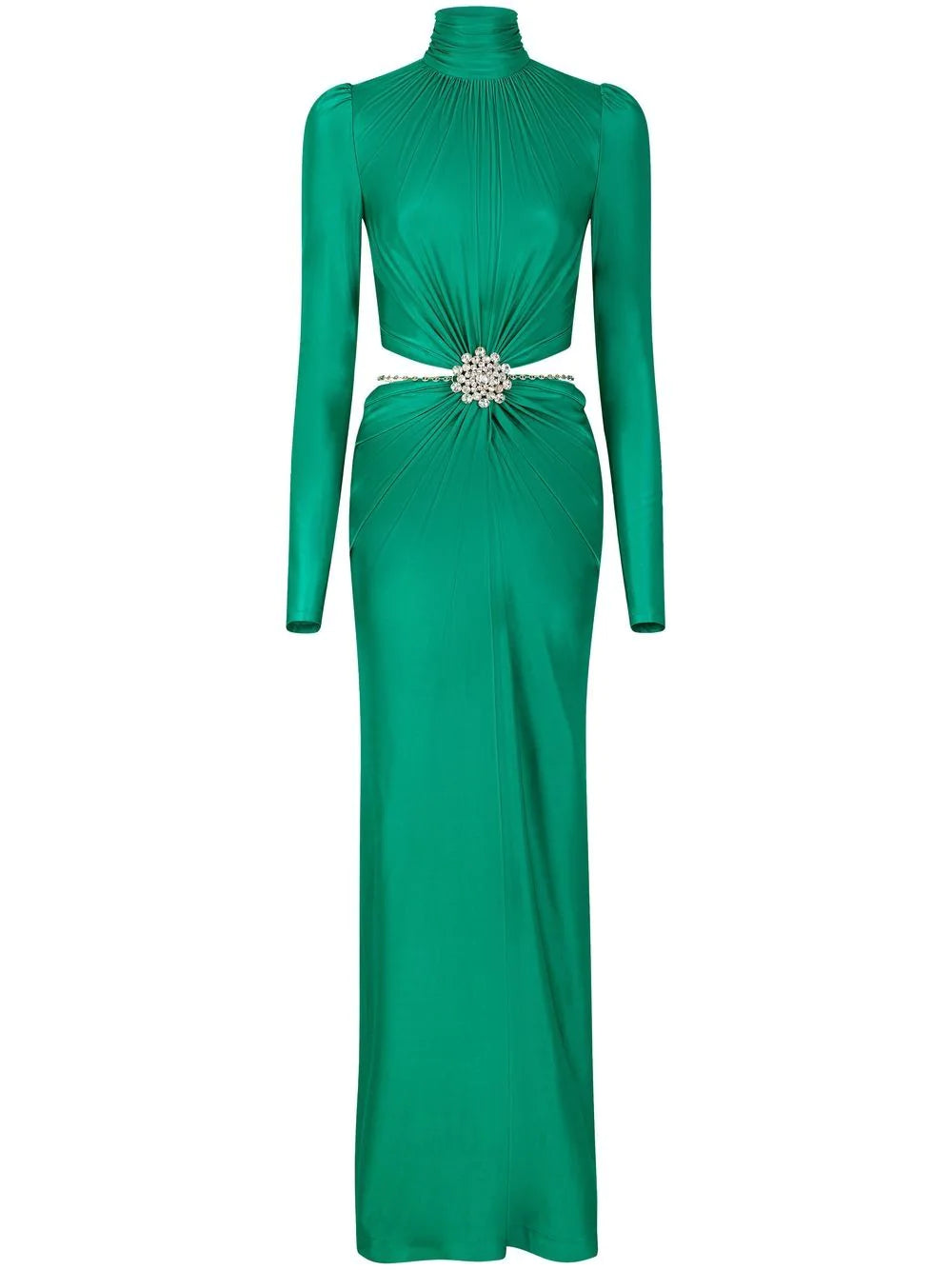 PACO RABANNE Robe Long Dress Green - MAISONDEFASHION.COM