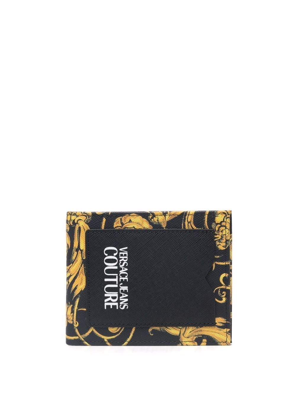 VERSACE JEANS COUTURE Baroque Print Wallet Black - MAISONDEFASHION.COM