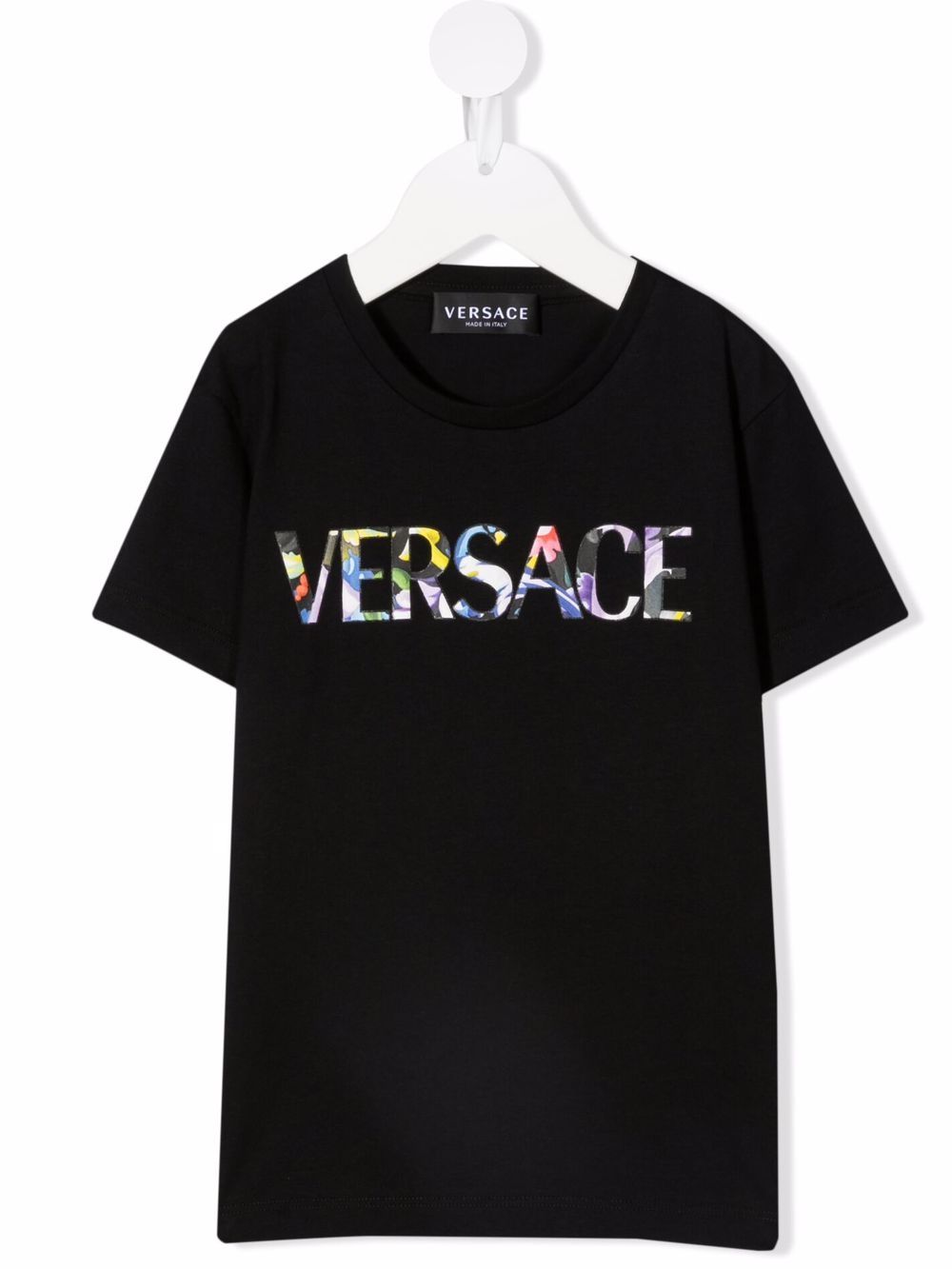 VERSACE KIDS logo-print T-shirt Black - MAISONDEFASHION.COM