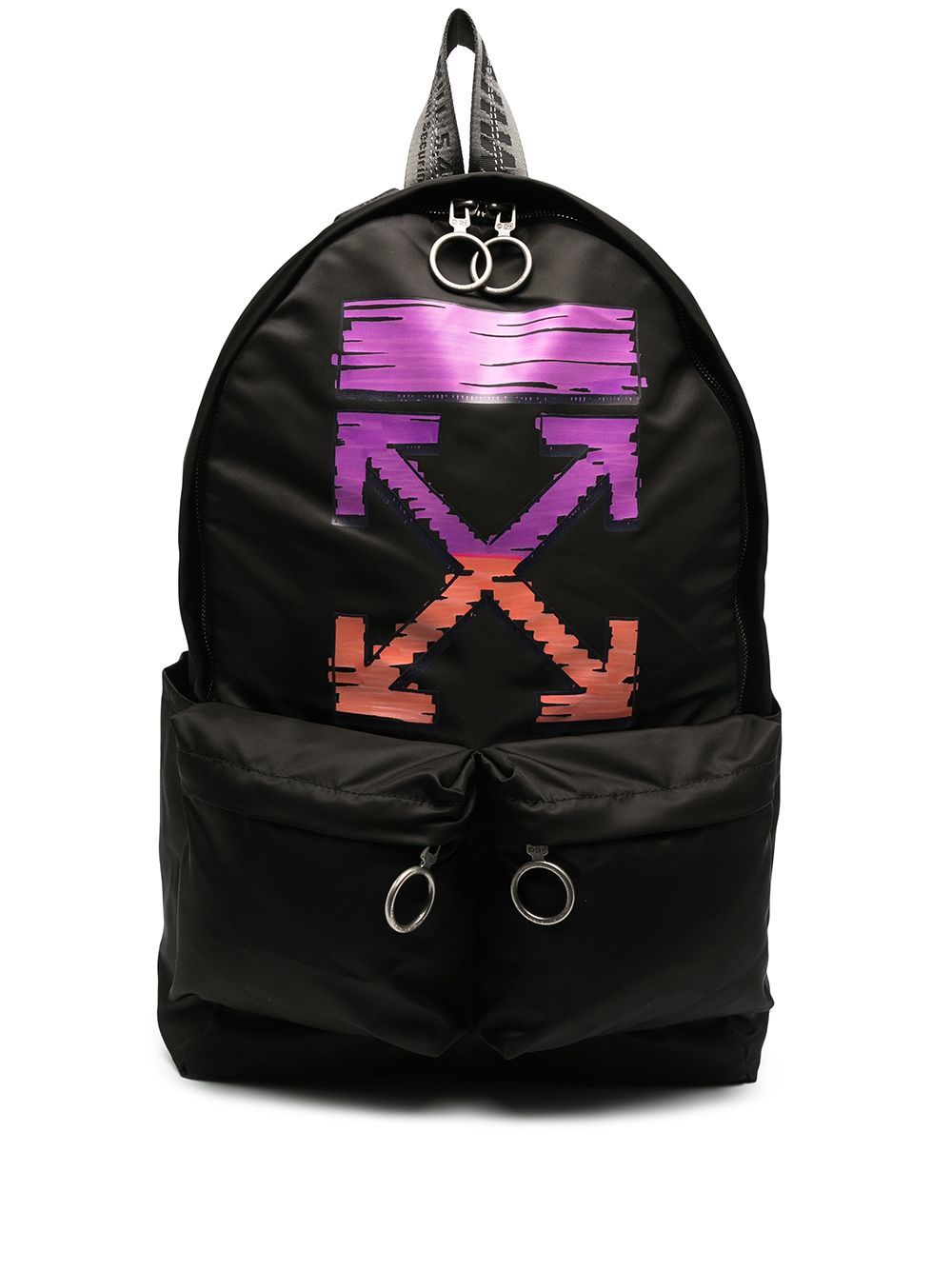 OFF-WHITE Logo Backpack Black/Fuchsia - Maison De Fashion 