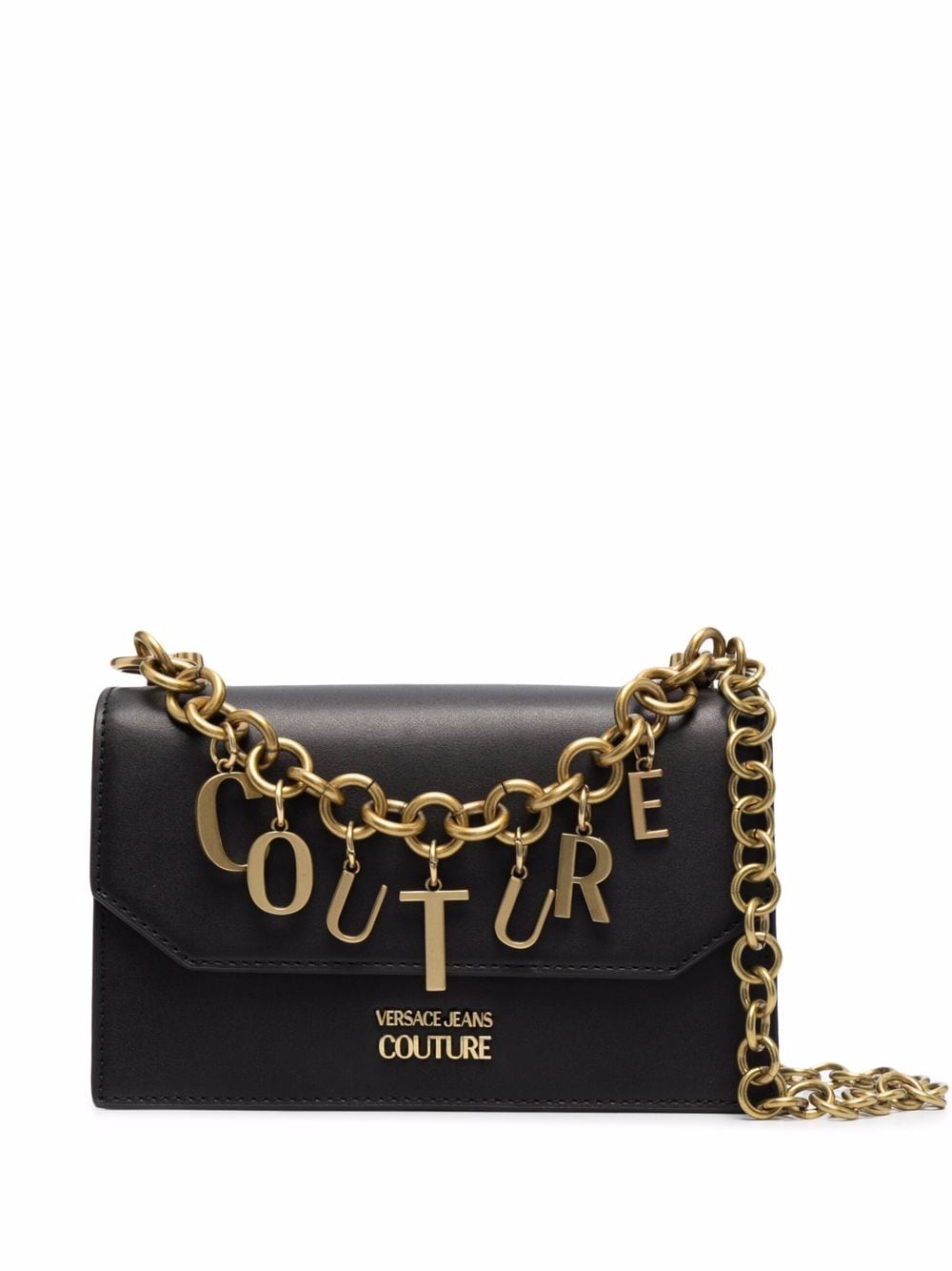 VERSACE JEANS COUTURE WOMEN Charm Chain Bag Black - MAISONDEFASHION.COM