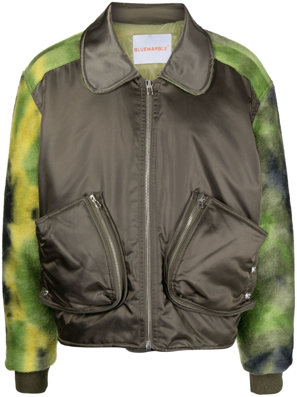 BLUEMARBLE Double Pocket Bomber Jacket Green - MAISONDEFASHION.COM