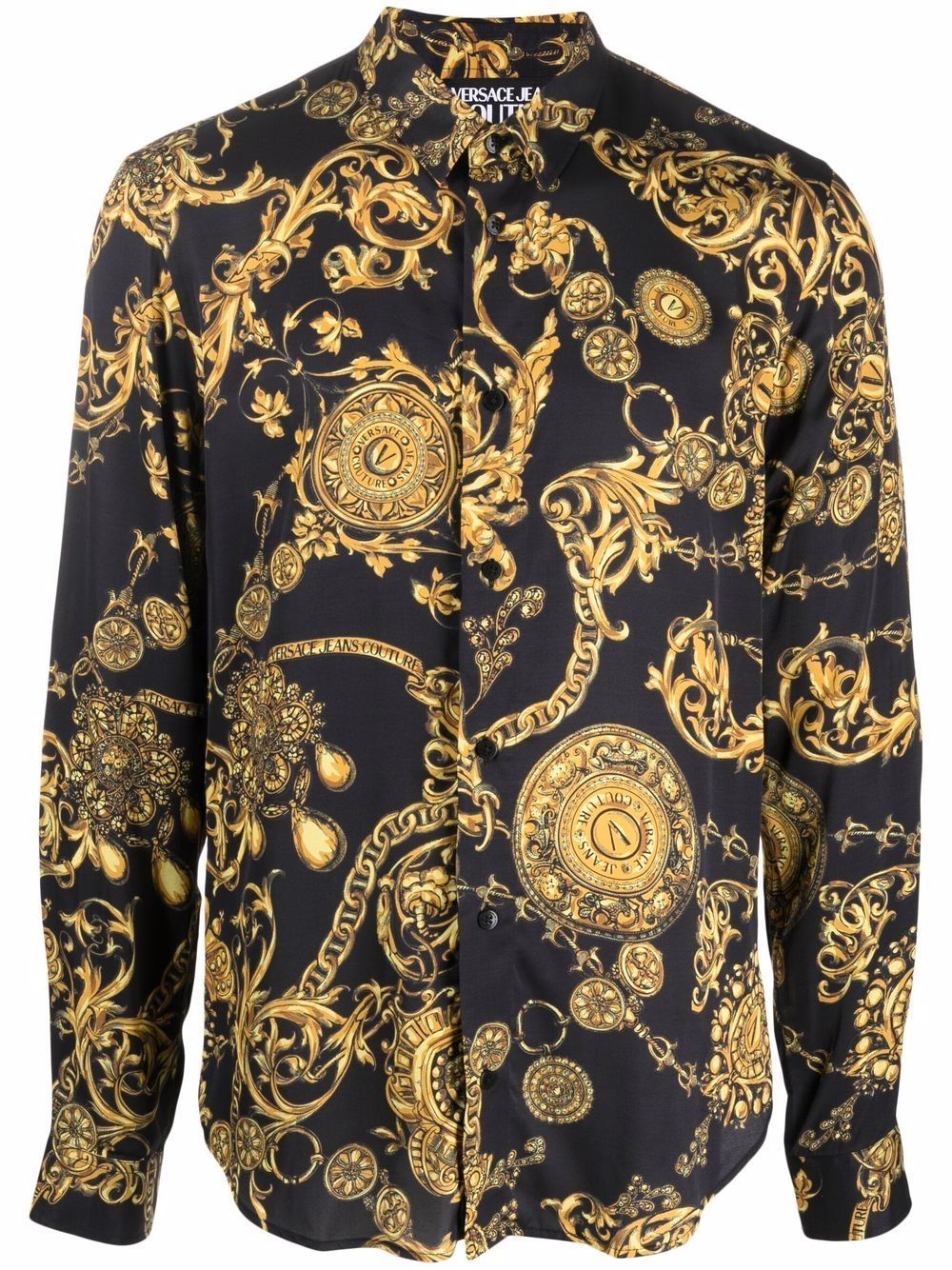 VERSACE Baroque Check Shirt Black - MAISONDEFASHION.COM
