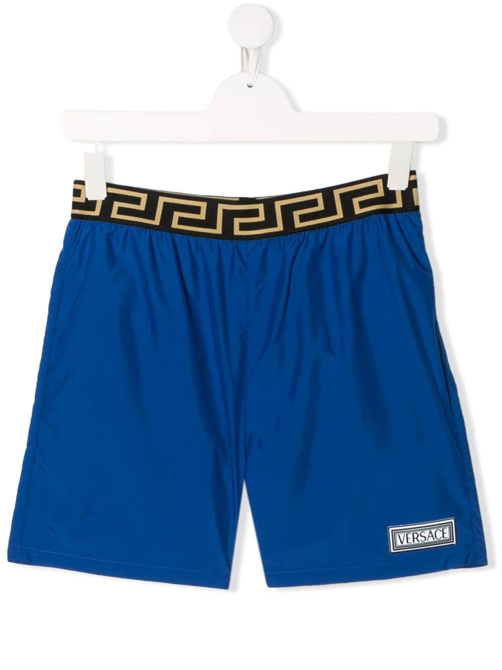 VERSACE KIDS Waistband Swimshorts Blue - Maison De Fashion 