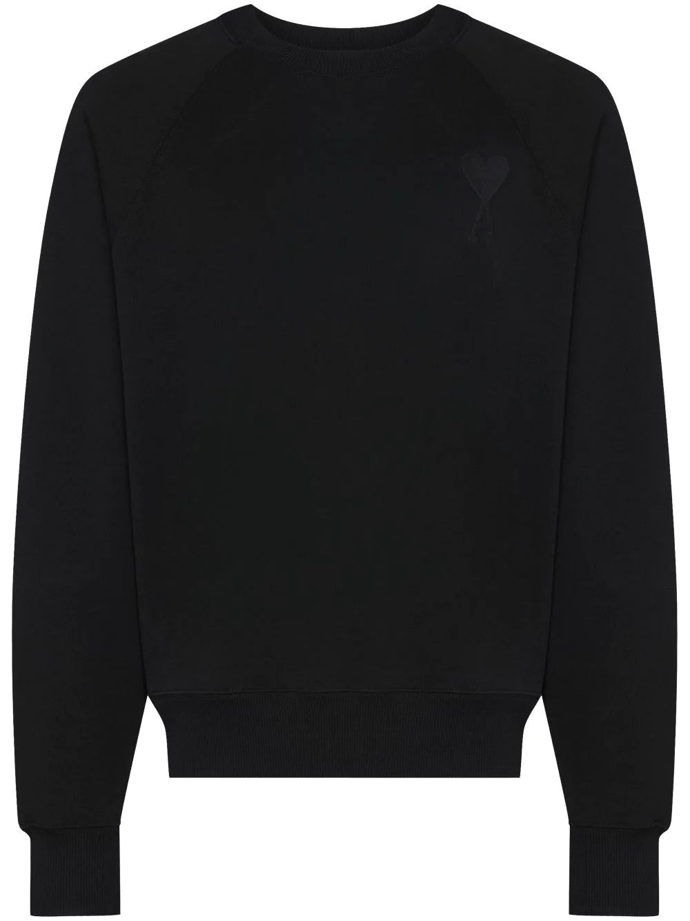 AMI PARIS Ami De Coeur Logo Sweatshirt Black - MAISONDEFASHION.COM