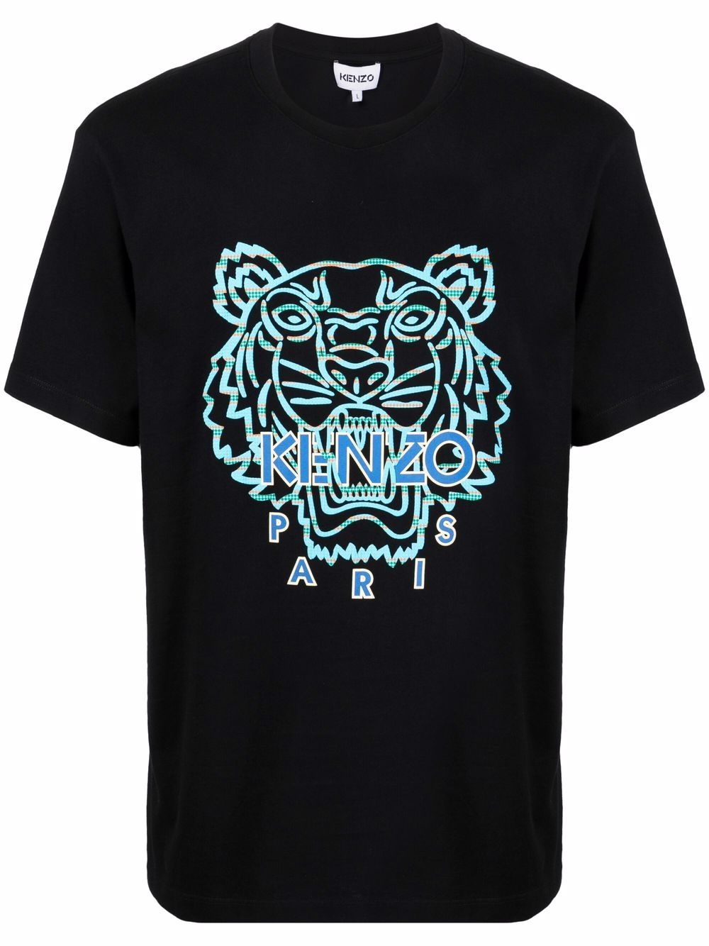 KENZO Tiger Print T-Shirt Black - MAISONDEFASHION.COM
