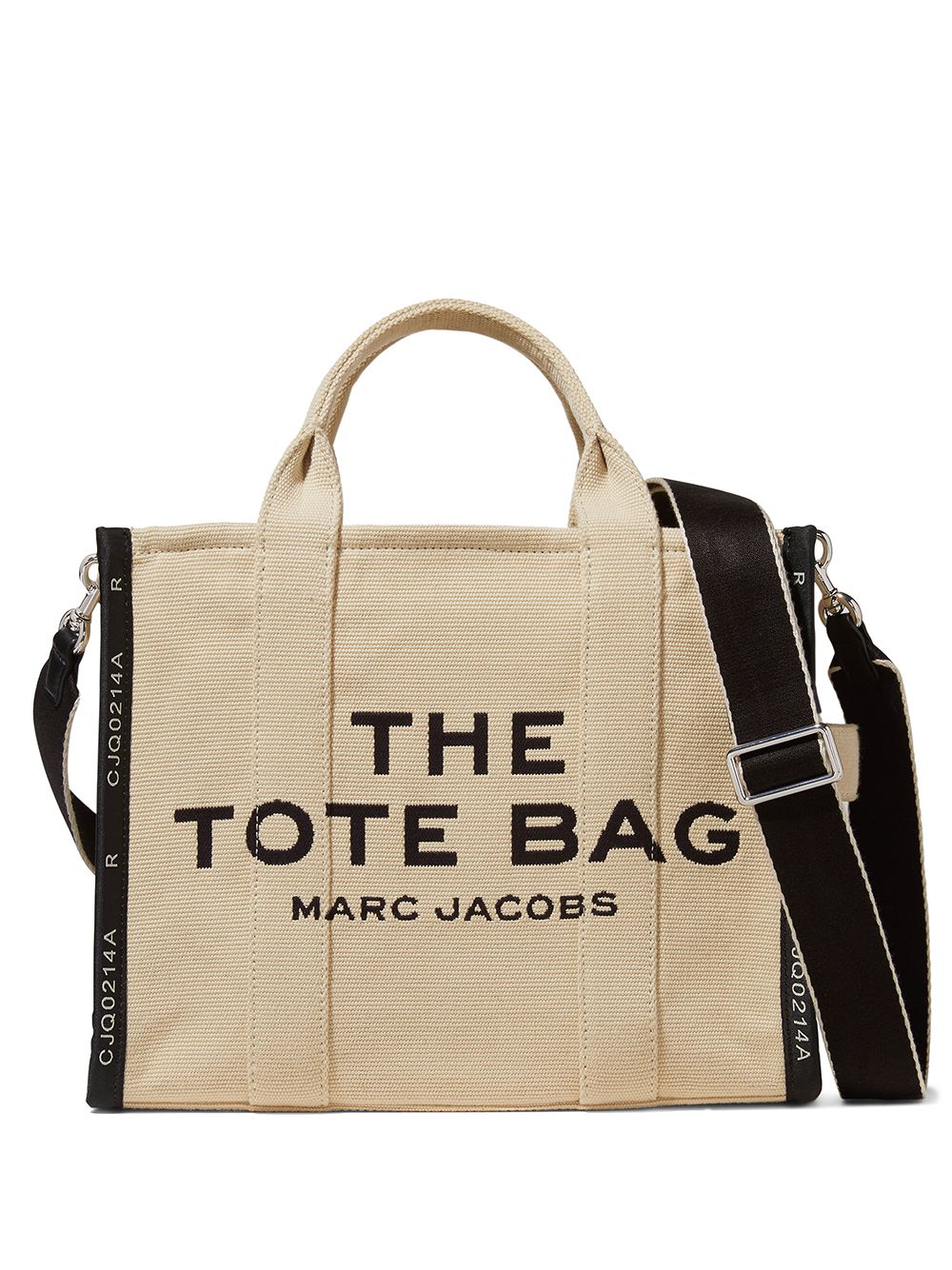 MARC JACOBS WOMEN The Medium Canvas Tote Bag Beige/Black - MAISONDEFASHION.COM