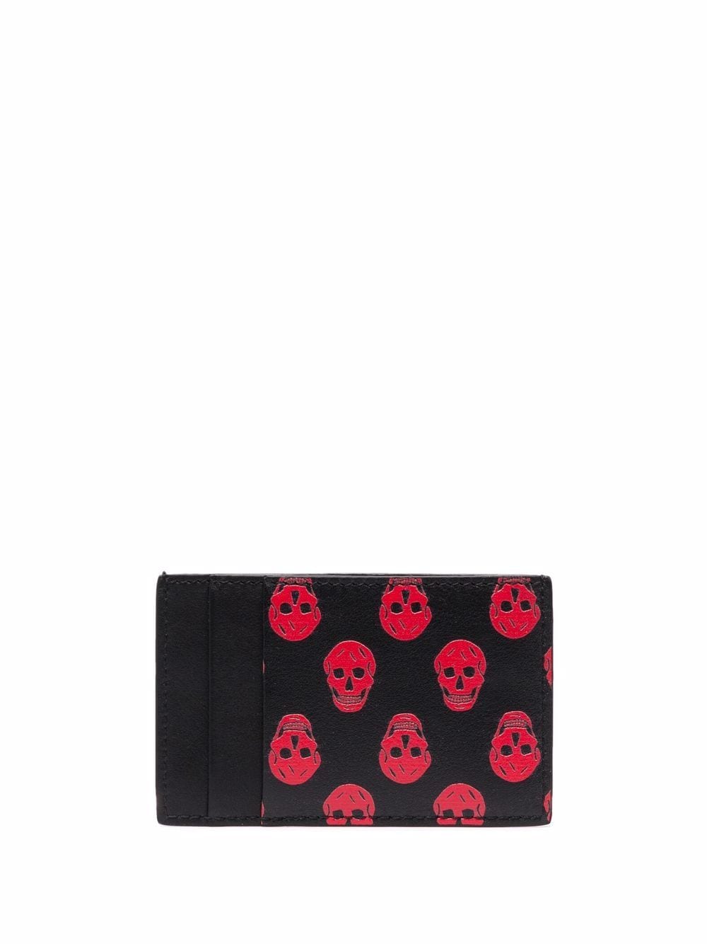 ALEXANDER MCQUEEN Biker Skull card holder Black/Red - MAISONDEFASHION.COM