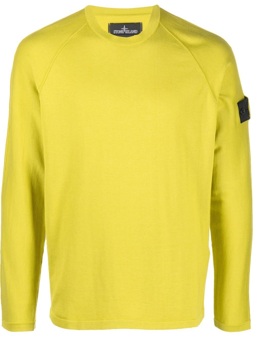 STONE ISLAND SHADOW PROJECT Logo-patch long-sleeved jumper Yellow - MAISONDEFASHION.COM
