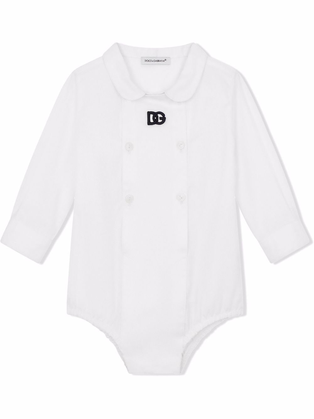 DOLCE & GABBANA BABY Double Breasted Logo Baby Grow White - MAISONDEFASHION.COM