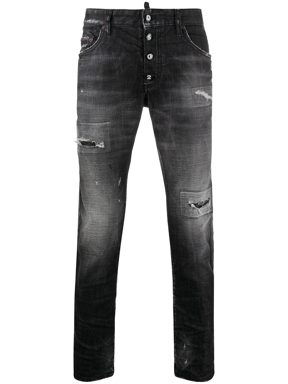 DSQUARED2 Skater Distressed Jeans Black - Maison De Fashion 