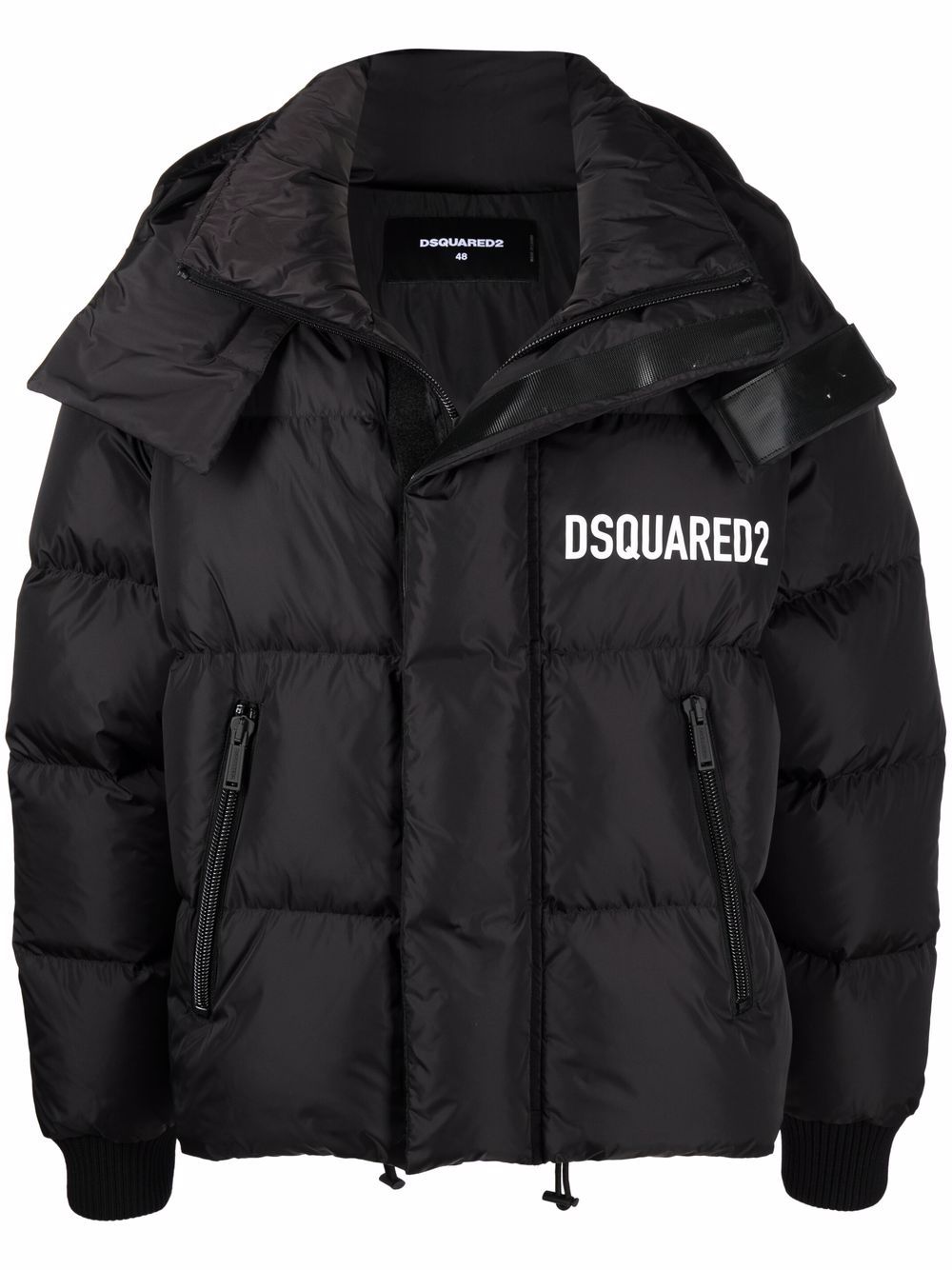 DSQUARED2 Logo-print feather-down padded jacket Black - MAISONDEFASHION.COM