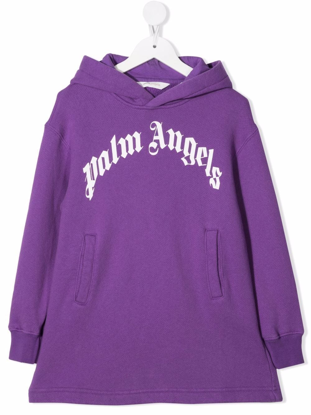 PALM ANGELS KIDS Classic Over Logo Hoodie Dress Purple - MAISONDEFASHION.COM