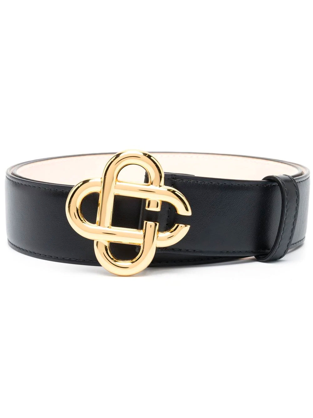 CASABLANCA CC Logo Buckle Belt Black - MAISONDEFASHION.COM