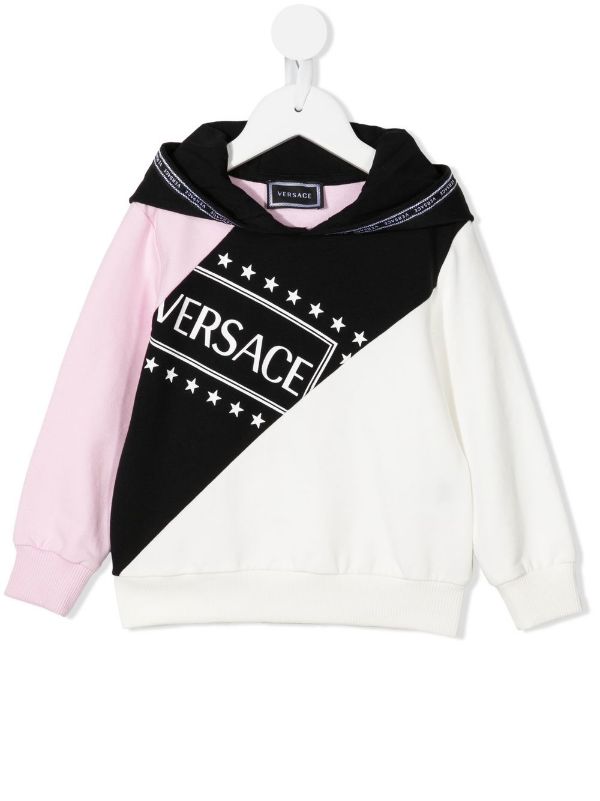 VERSACE KIDS logo panelled sweatshirt - MAISONDEFASHION.COM