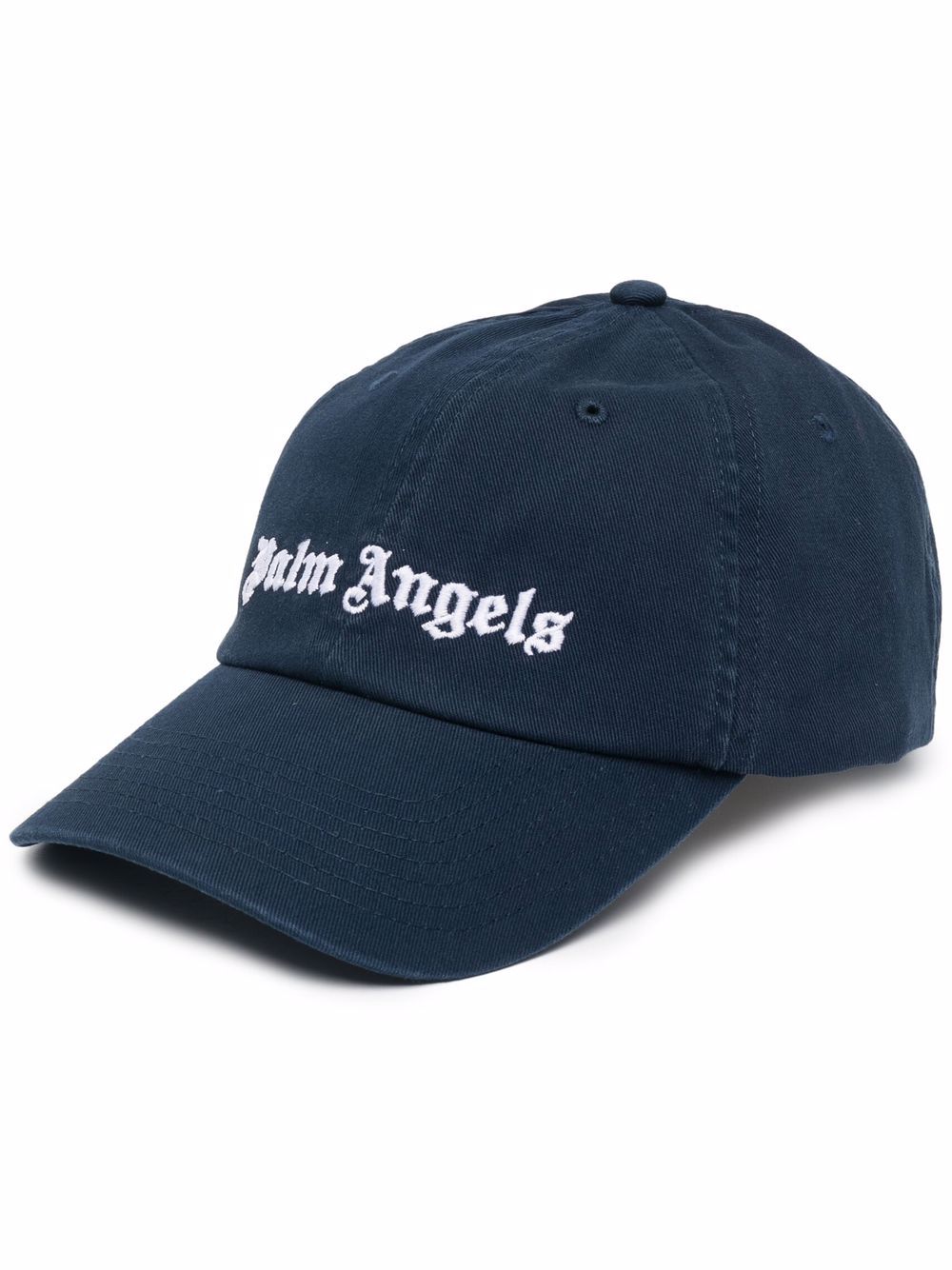 PALM ANGELS Classic Logo Cap Navy/White - MAISONDEFASHION.COM