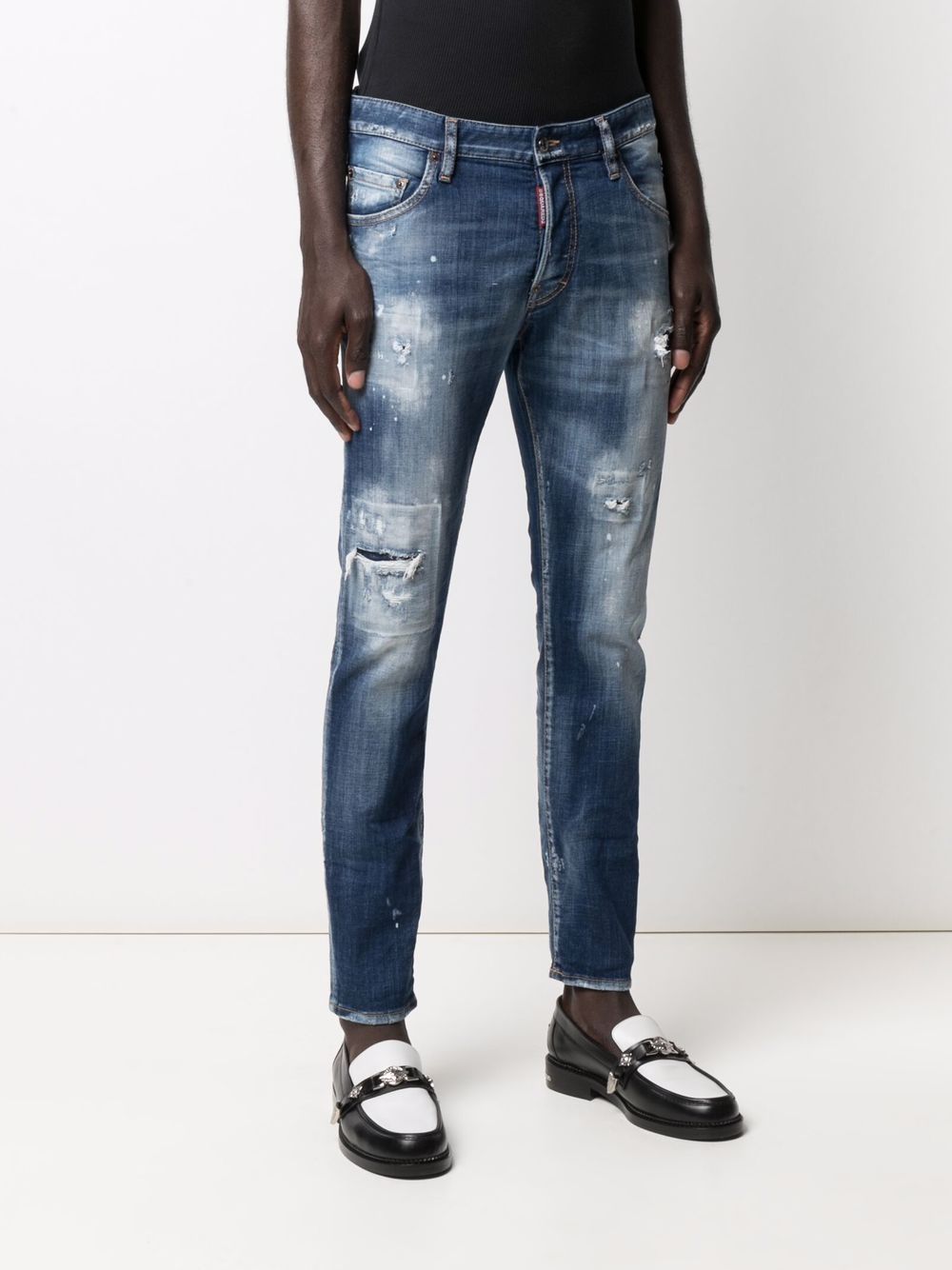 DSQUARED2 Distressed-effect skinny jeans Blue - MAISONDEFASHION.COM