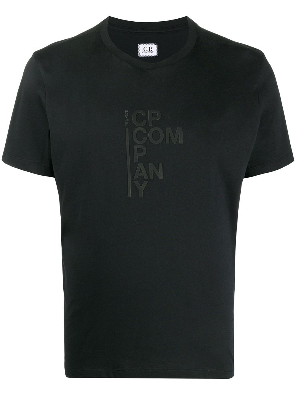 C.P. COMPANY Vertical Logo Print T-Shirt Black - Maison De Fashion 