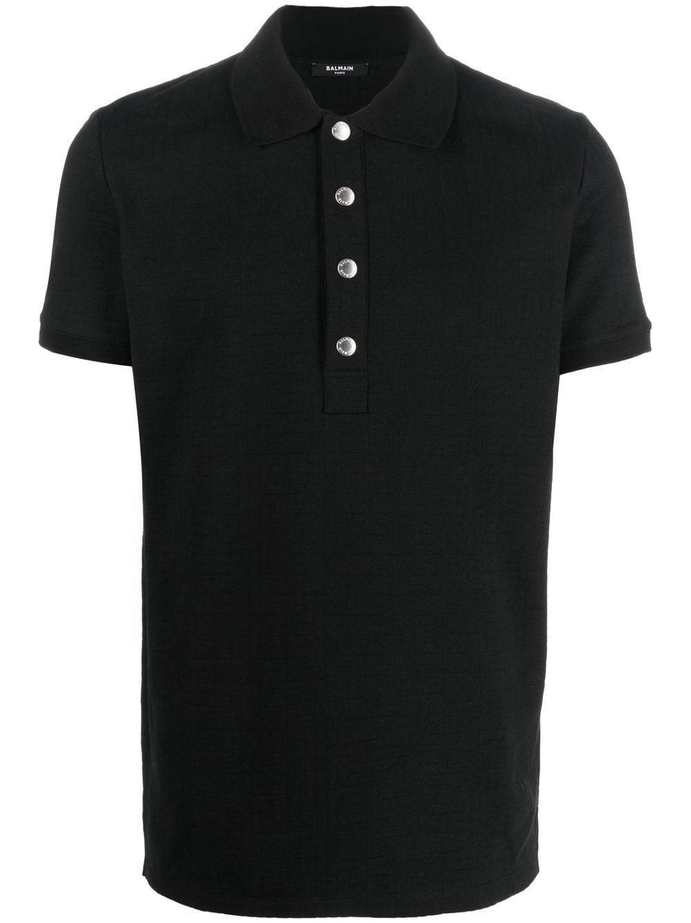 BALMAIN Monogram Pique Polo Shirt Black - MAISONDEFASHION.COM