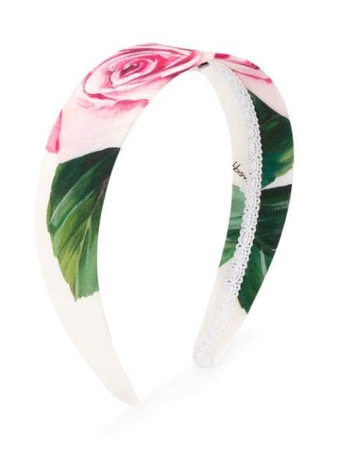 DOLCE & GABBANA KIDS Floral Print Headband White - Maison De Fashion 