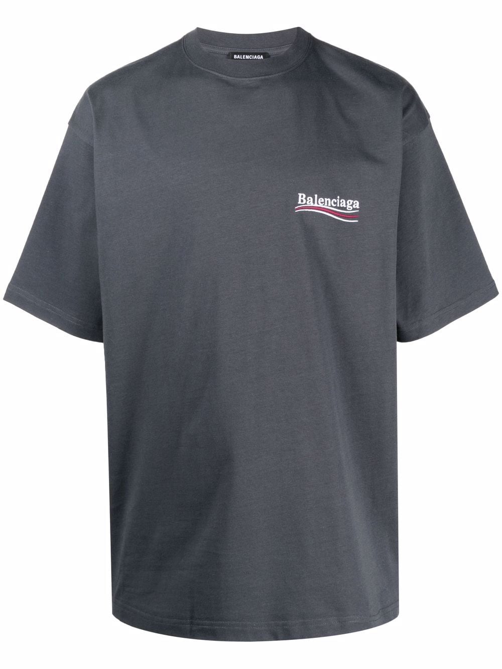 BALENCIAGA Large Fit T-Shirt Dark Grey/White - MAISONDEFASHION.COM