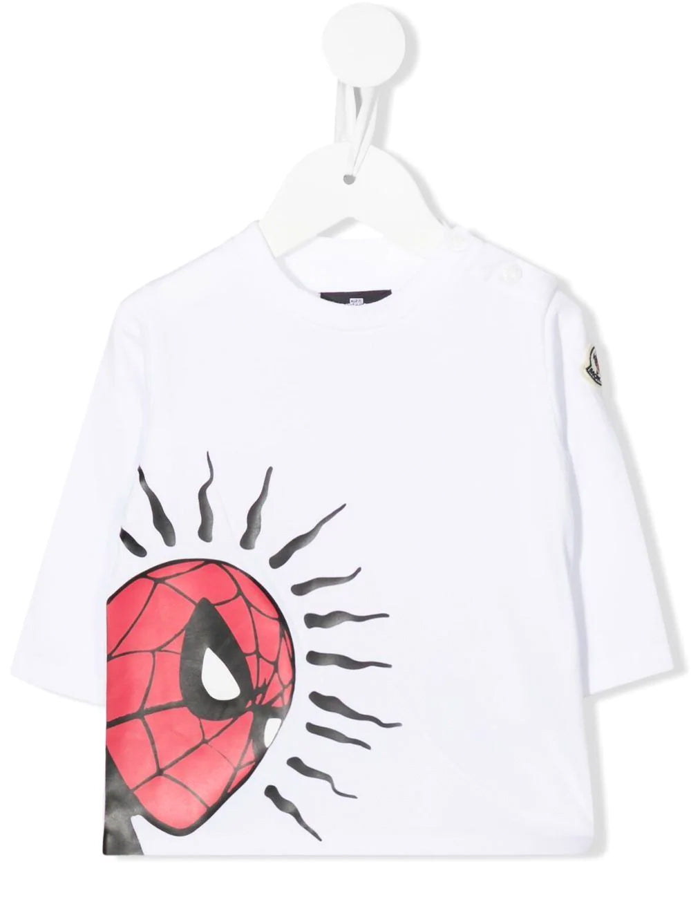 MONCLER BABY Spiderman Longsleeve T-Shirt White - MAISONDEFASHION.COM