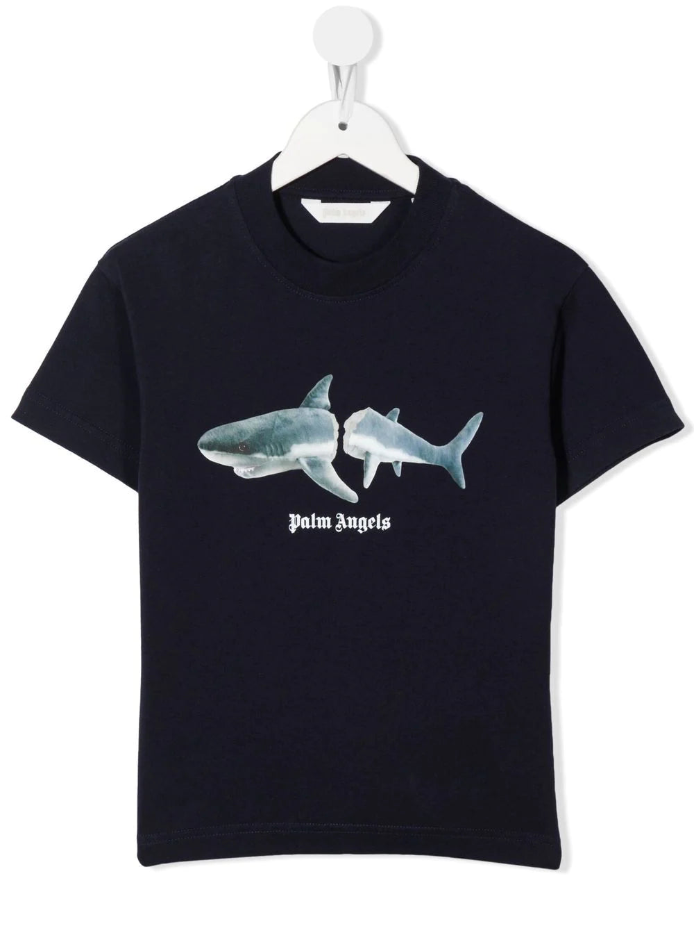 PALM ANGELS KIDS Shark T-Shirt Navy/Grey - MAISONDEFASHION.COM