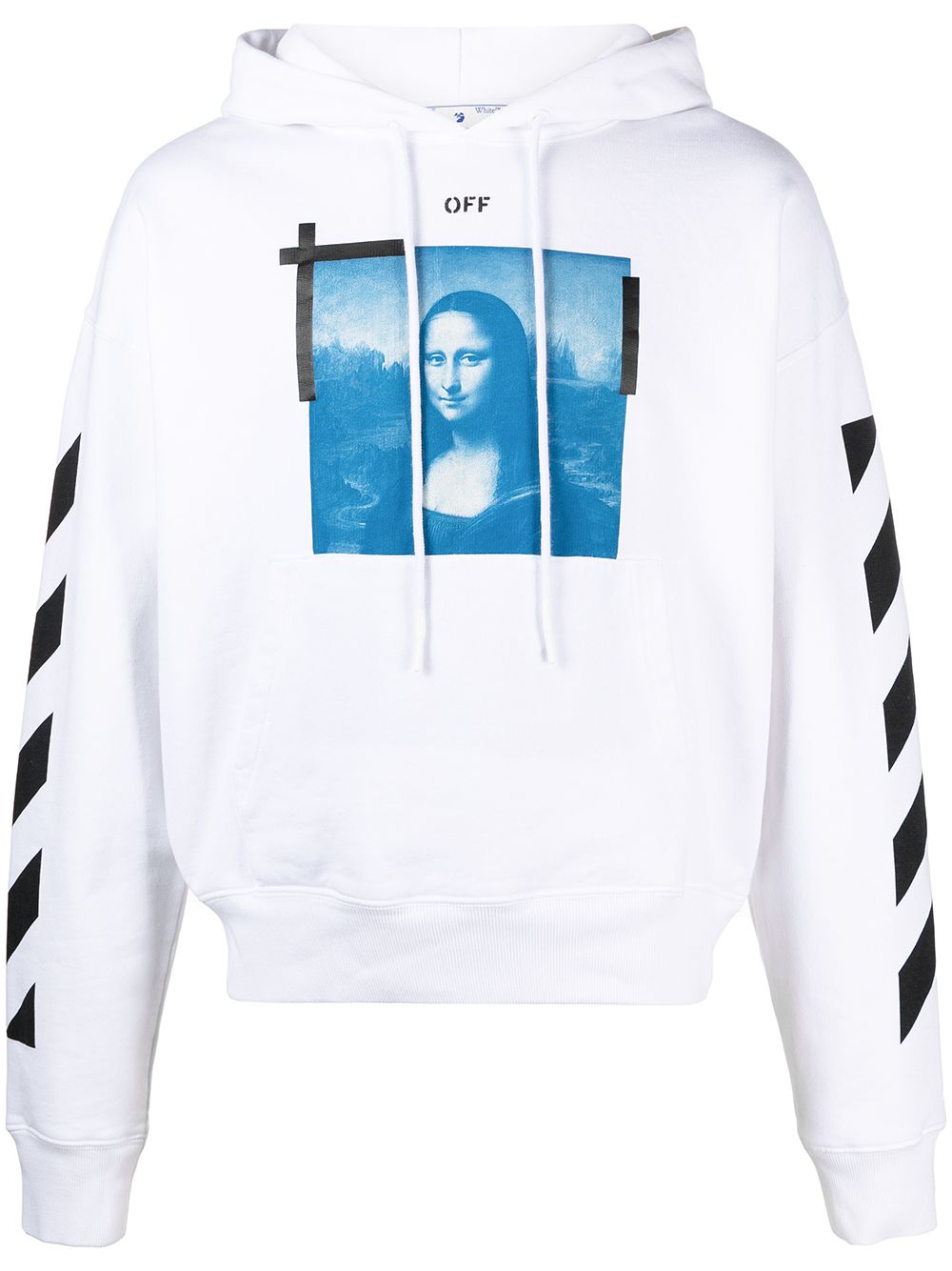 OFF-WHITE Blue Mona Lisa Over Hoodie White - Maison De Fashion 