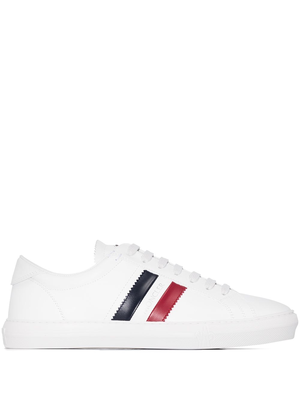 MONCLER New Monaco Stripe-Detail Sneakers White - Maison De Fashion 