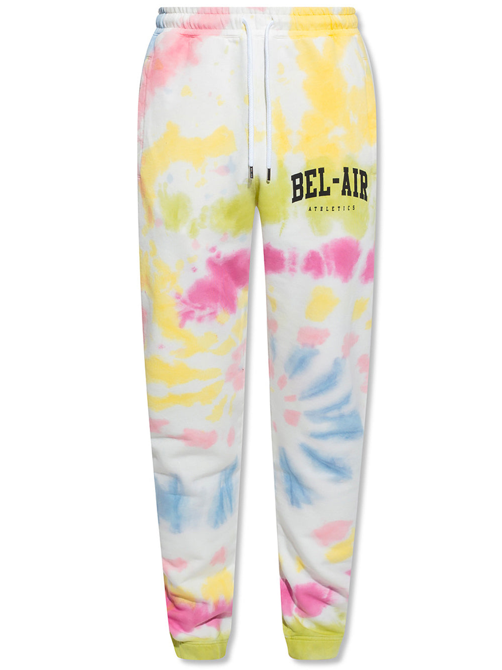 BEL-AIR ATHLETICS Logo Tie-Dye Sweat Pants White - MAISONDEFASHION.COM