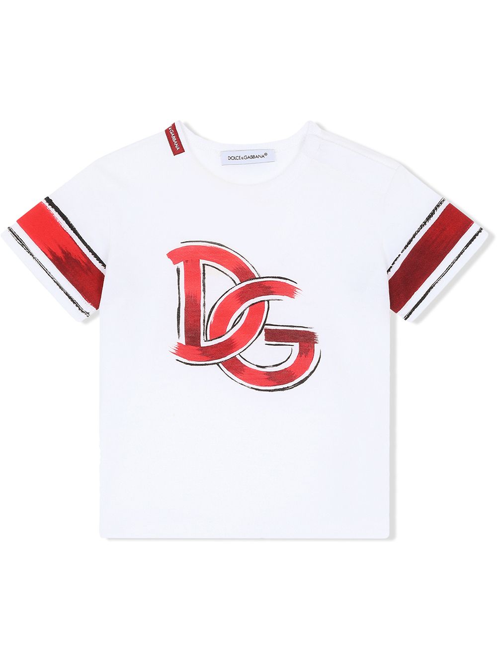 DOLCE & GABBANA DG RED logo print T-shirt White - MAISONDEFASHION.COM