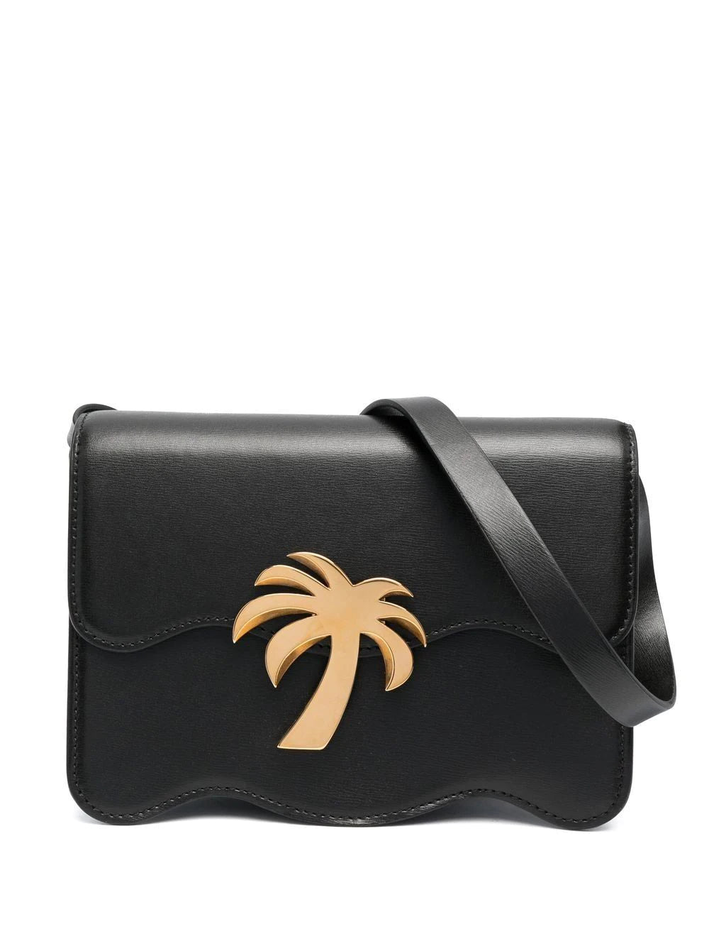 PALM ANGELS WOMEN Palm Beach MM Bag Black/Gold - MAISONDEFASHION.COM