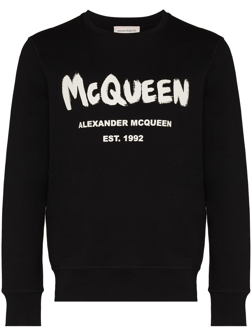 ALEXANDER MCQUEEN Graffiti Print Sweatshirt Black - MAISONDEFASHION.COM