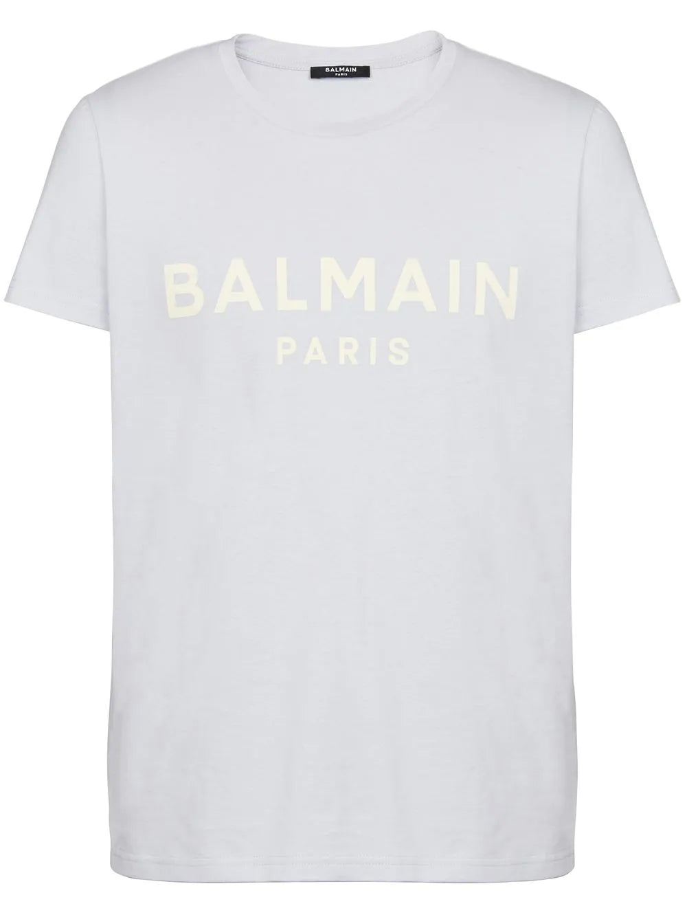 BALMAIN Logo Print T-Shirt Light Blue/Pale Yellow - MAISONDEFASHION.COM
