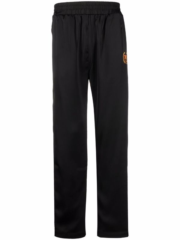 BEL-AIR ATHLETICS Logo Embroidered Track Pants Black - MAISONDEFASHION.COM