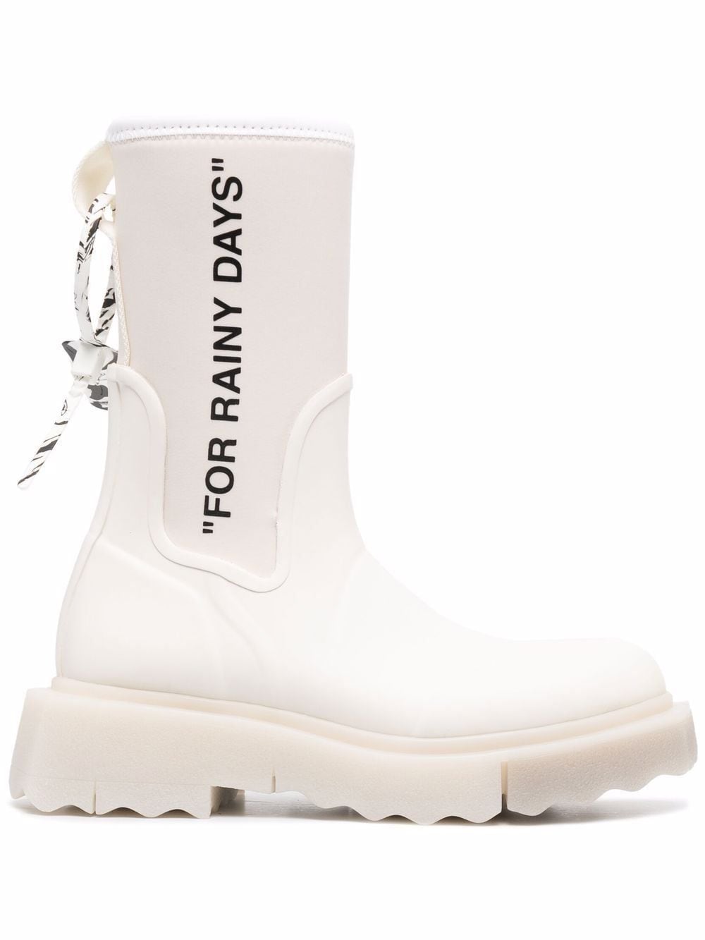 OFF-WHITE WOMEN Rubber Neoprene Boots White - MAISONDEFASHION.COM