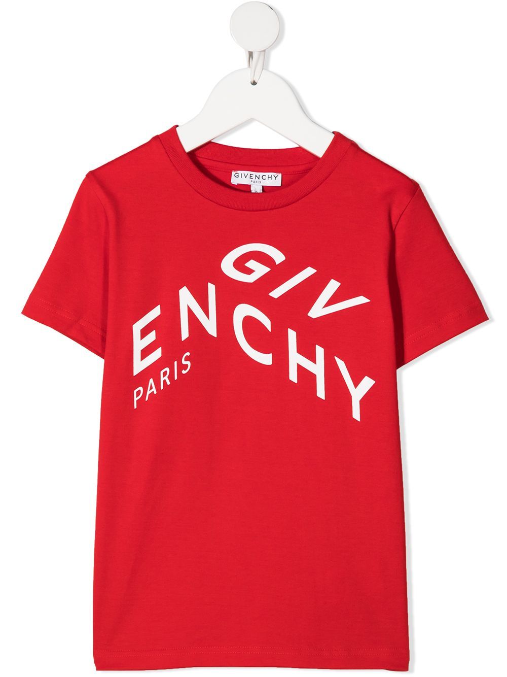 GIVENCHY KIDS Graphic logo print T-shirt Red - MAISONDEFASHION.COM