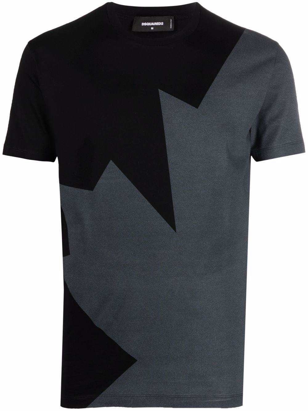 DSQUARED2 Maple-leaf print T-shirt Black - MAISONDEFASHION.COM