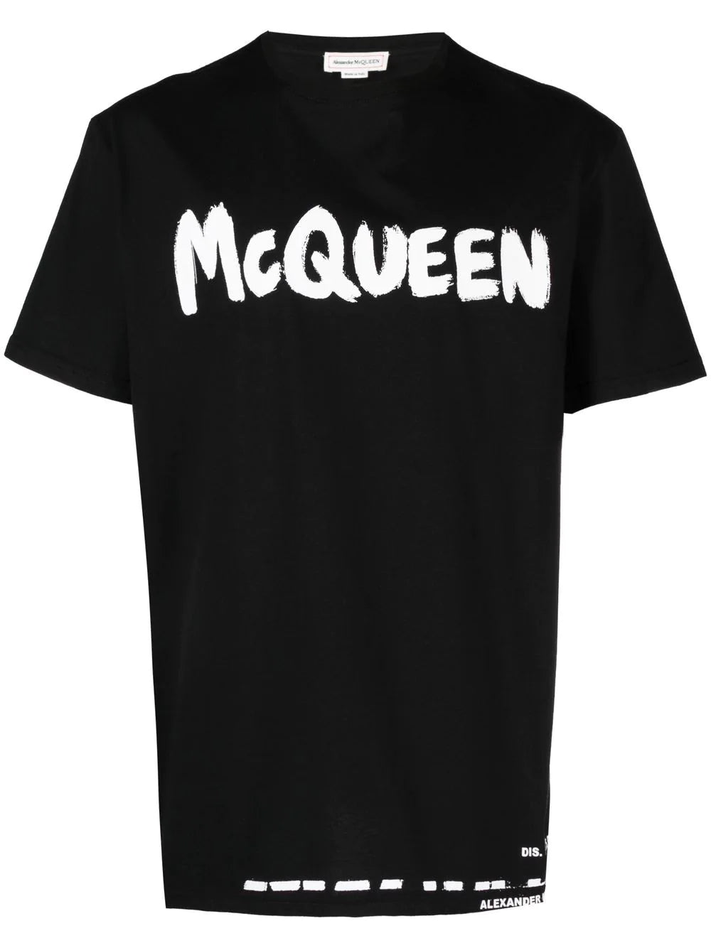 ALEXANDER MCQUEEN Graffiti Logo-print T-shirt Black - MAISONDEFASHION.COM